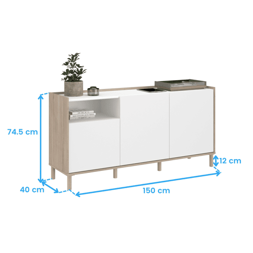 Conjunto de sala de estar Azzaro, composto por móvel para TV, mesa de centro