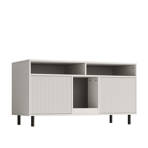 Armário para caixa de areia 120x50x66 cm - com tapete coletor e prateleiras - Branco
