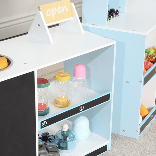 Cozinha de brinquedo para crianças maiores de 3 anos de mdf,azul