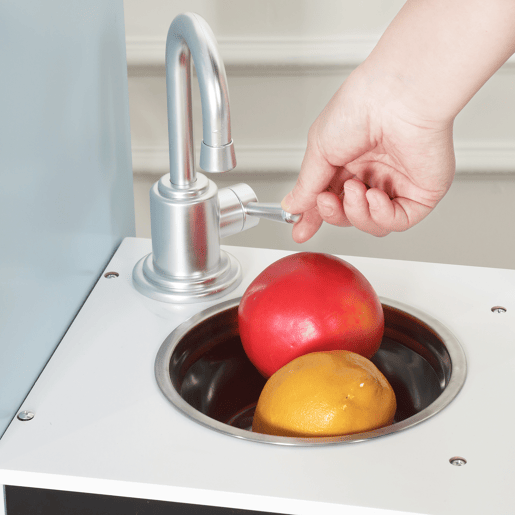 Cozinha de brinquedo para crianças maiores de 3 anos de mdf,azul