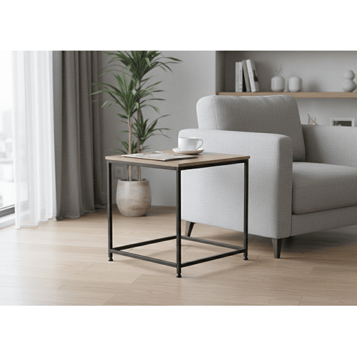 Mesa lateral Nancy em estilo industrial