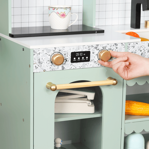 Cozinha de brinquedo para crianças maiores de 3 anos de mdf,verde
