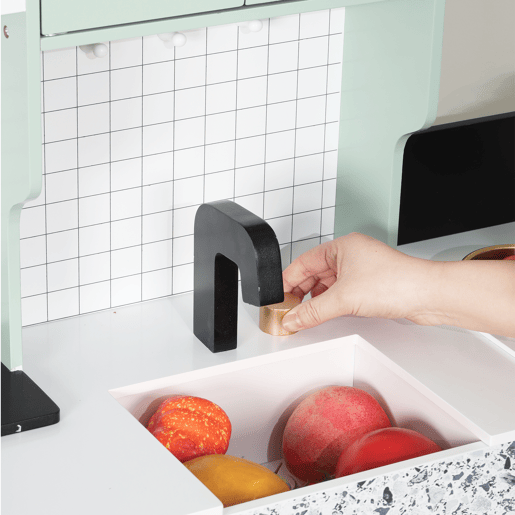 Cozinha de brinquedo para crianças maiores de 3 anos de mdf,verde