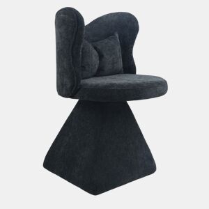 Cadeira de toucador - encosto em forma de borboleta, giratória, para quarto e sala - preta