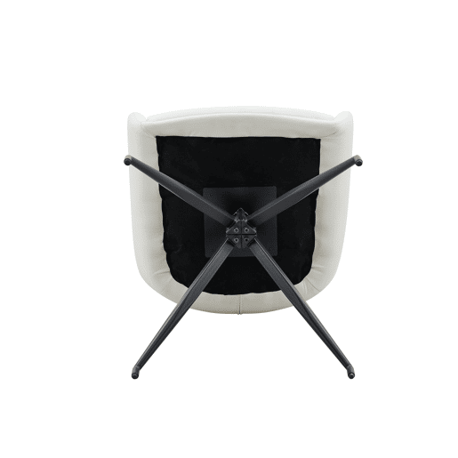 Cadeira giratória 2 unidades - design luxuoso e leve, PU branco, pernas metálicas pretas, 360° - brancopreto