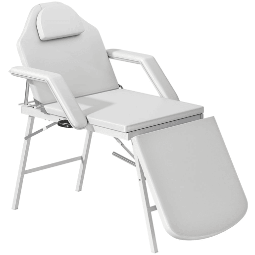 HOMCOM Marquesa de Massagem Dobrável Portátil de 3 Secções com Encosto e Suporte para Pernas Ajustáveis Apoio de Cabeça Removível Apoios de Braços Acolchoados para Spa 182x82 cm Branco HOMCOM Marquesa de Massagem Dobrável Portátil de 3 Secções com Encosto e Suporte para Pernas Ajustáveis Apoio de Cabeça Removível Apoios de Braços Acolchoados para Spa 182x82 cm Branco