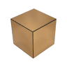 Mesa de apoio cubo espelho, 35cm, Mirage, Ambre, 35x35x36 cm