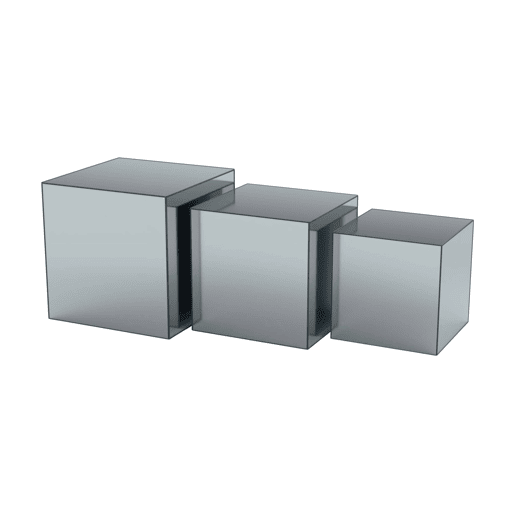 Mesa de apoio cubo espelho, 35cm, Mirage, Transparent, 35x35x36 cm Mesa de apoio cubo espelho, 35cm, Mirage, Transparent, 35x35x36 cm
