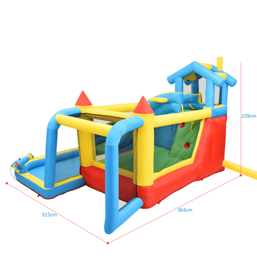 Castelo insuflável para crianças de tecido oxford com piscina,multicolor
