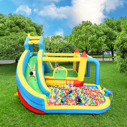 Castelo insuflável para crianças de tecido oxford com piscina,multicolor