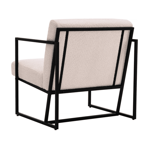 Poltrona Kennedy em veludo e metal - 73,5 x 75,5 x 81 cm - Creme