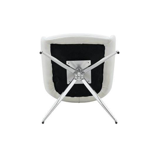 Cadeira giratória 2 unidades - Design luxuoso e leve, giratória em 360°, PU branco + pernas em metal prateado