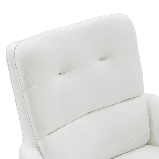 Cadeira giratória 2 unidades - Design luxuoso e leve, giratória em 360°, PU branco + pernas em metal prateado