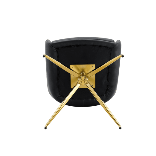 Cadeira giratória 2 unidades - Design luxuoso e leve, PU preto, pernas em metal dourado, 360° - PretoDourado