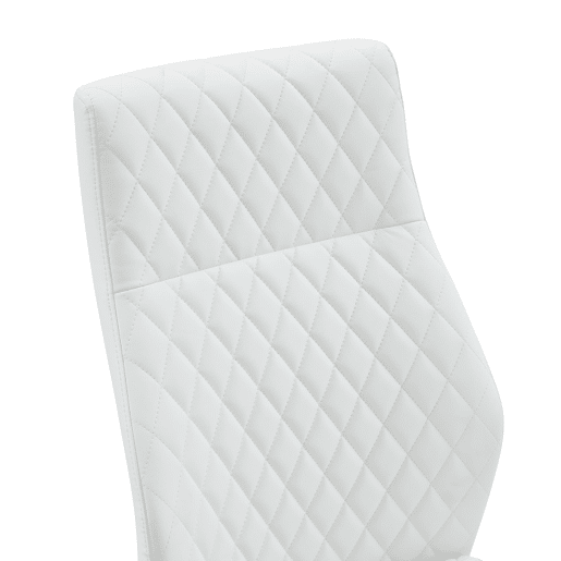 Cadeira de sala de jantar 2 unidades - encosto alto, assento acolchoado, estrutura metálica dourada - Branco+Dourado