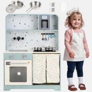 Cozinha de brinquedo para crianças maiores de 3 anos de mdf,azul