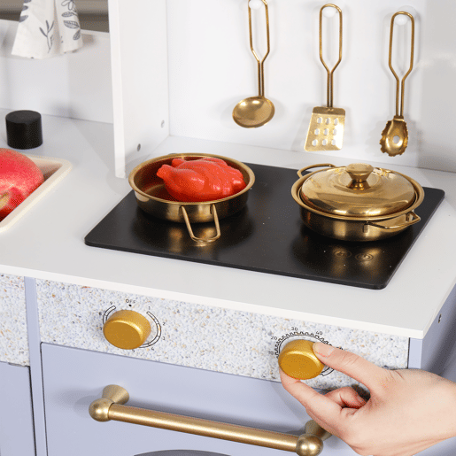 Cozinha de brinquedo para crianças maiores de 3 anos de mdf,violeta