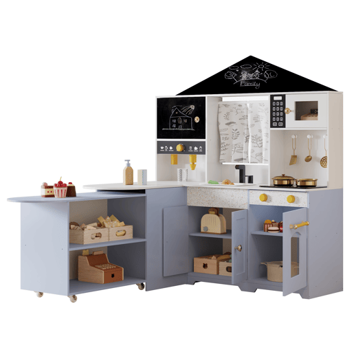 Cozinha de brinquedo para crianças maiores de 3 anos de mdf,violeta