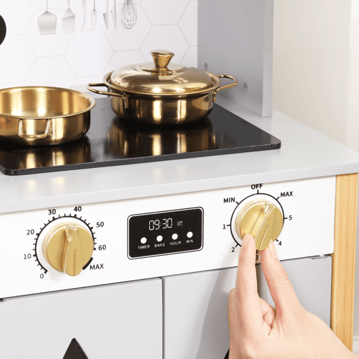 Cozinha de brinquedo para crianças maiores de 3 anos de mdf,cinza