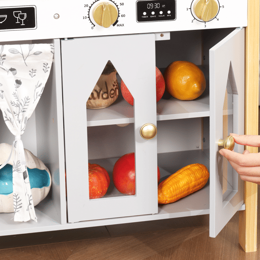 Cozinha de brinquedo para crianças maiores de 3 anos de mdf,cinza