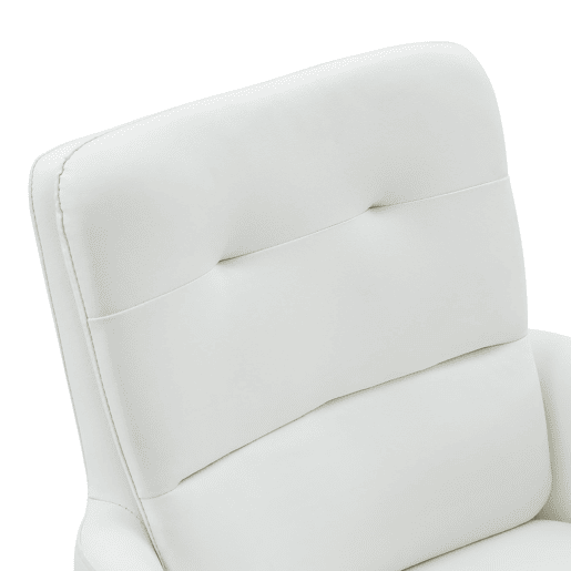 Cadeira giratória 2 unidades - design luxuoso e leve, PU branco, pernas em metal dourado, 360° - BrancoDourado