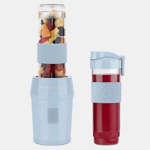 SWEISS Mini Liquidificadora Portátil MOOV6, Smoothie Maker, 2 Garrafas de 570 ml com Tampas de Viagem, 4 Lâminas em Aço Inoxidável, 300W, Azul