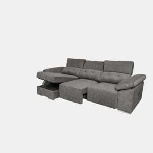 Sofá chaise longue Montecarlo com pufes Marengo, lado esquerdo