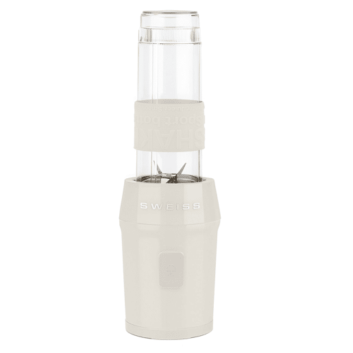 SWEISS Mini Liquidificadora Portátil MOOV8, Smoothie Maker, 2 Garrafas de 570 ml com Tampas de Viagem, 4 Lâminas em Aço Inoxidável, 300W, Bege