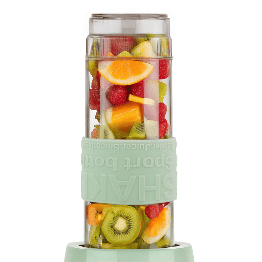 SWEISS Mini Liquidificadora Portátil MOOV7, Smoothie Maker, 2 Garrafas de 570 ml com Tampas de Viagem, 4 Lâminas em Aço Inoxidável, 300W, Verde