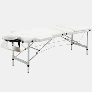 HOMCOM Marquesa de Massagem Dobrável e Portátil com Altura Ajustável Apoio para a Cabeça e Apoio para os Braços 215x81x61-84 cm Branco