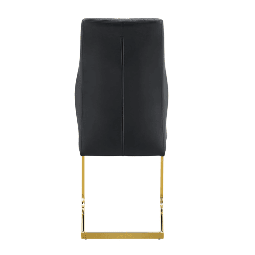Cadeiras de sala de jantar 2 unidades - encosto alto acolchoado, estrutura metálica - preto e dourado