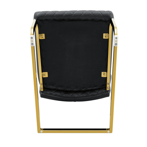 Cadeiras de sala de jantar 2 unidades - encosto alto acolchoado, estrutura metálica - preto e dourado