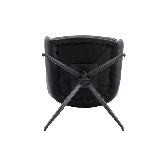 Cadeira giratória 2 unidades - Design luxuoso, PU preto, pernas metálicas, giratória 360° - Preto