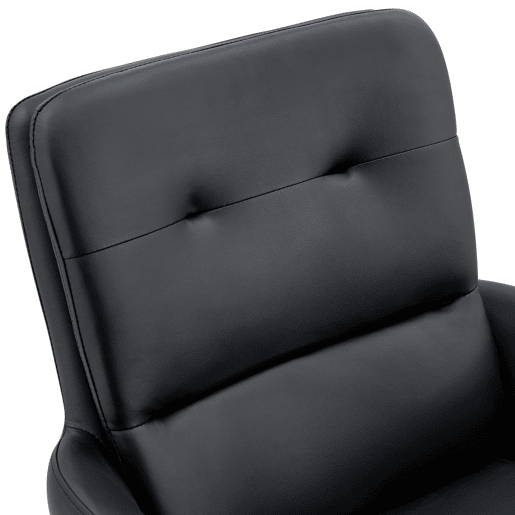 Cadeira giratória 2 unidades - Design luxuoso, PU preto, pernas metálicas, giratória 360° - Preto