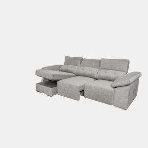 Chaise longue Montecarlo com pufes, cinza, à esquerda
