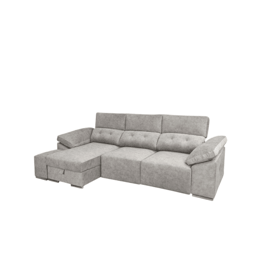 Chaise longue Montecarlo com pufes, cinza, à esquerda