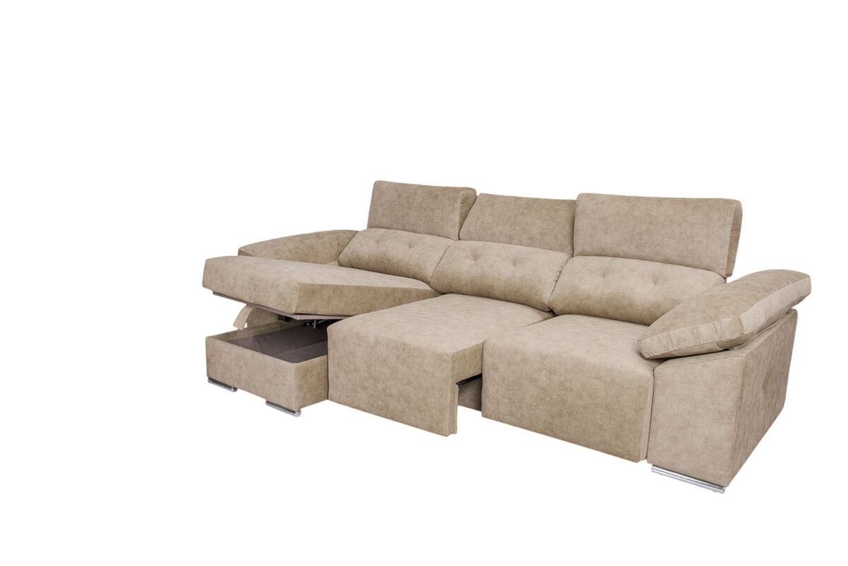 Sofa Chaiselongue Montecarlo con pufs izquierda