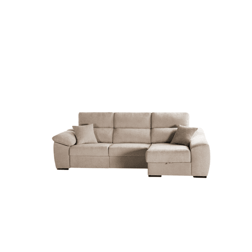 Sofá chaise longue Murano bege (à direita)