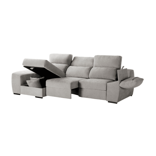 Chaise Longue Murano Cinza Esquerda