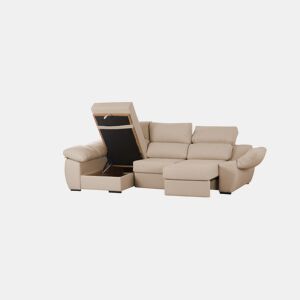 Sofá-cama Chaise longue Distinction Bege Esquerdo
