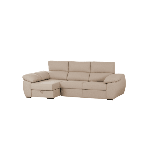 Sofá-cama Chaise longue Distinction Bege Esquerdo
