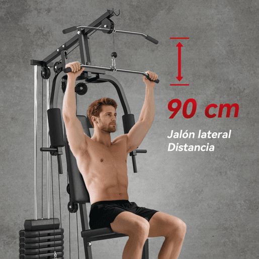 HOMCOM Multiestação de Musculação, Máquina de Musculação com Press de Peito, Pesos de 45 kg, Curl de Pernas e Polia Borboleta, Carga 100 kg, para Treino em Casa, Preto