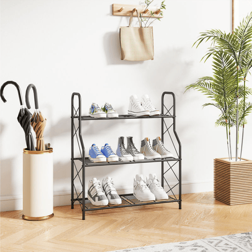Outsunny Suporte para Plantas de 3 Níveis para Interior e Exterior Estante Metálica com Pés Ajustáveis e Alças Resistente e Estável para Vasos Jardim Varanda Preto