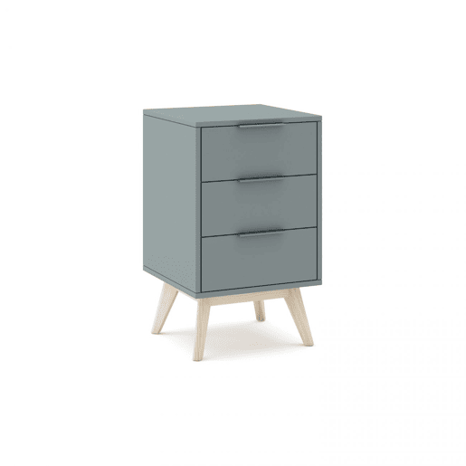 Mesa de cabeceira Numa 3 gavetas Verde Salvia - Oak 40 x 65,5 x 35 cm