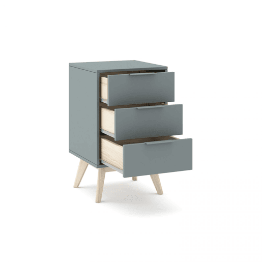 Mesa de cabeceira Numa 3 gavetas Verde Salvia - Oak 40 x 65,5 x 35 cm