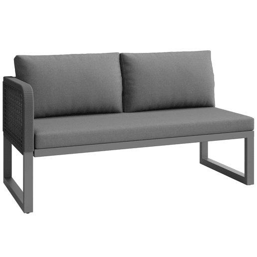 Conjunto de mobiliário de jardim para 6-8 pessoas - Rattan PE trançado, almofadas incluídas, resistente - Cinza