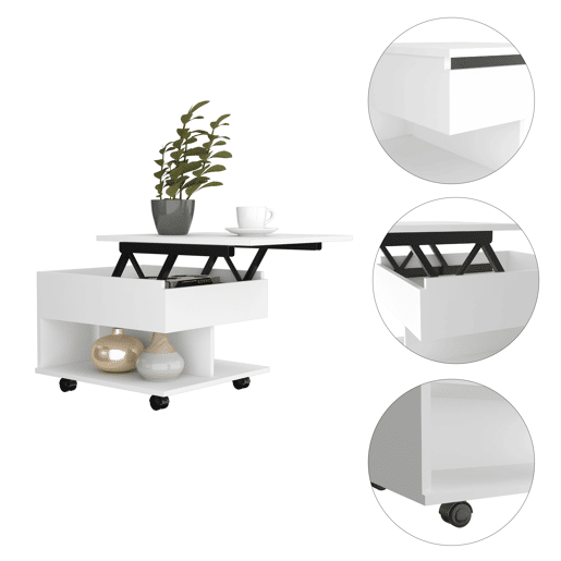 Ak chin mesa de centro com tampo elevável e armazenamento