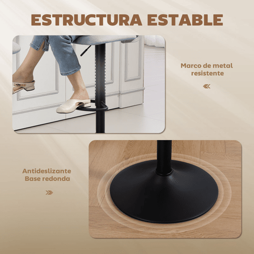 HOMCOM Conjunto de 2 Bancos Altos de Cozinha Giratórios a 360° Bancos de Bar Reguláveis em Altura de 84-105 cm Encosto Oco Apoio para os Pés para Sala de Jantar Balcão 40,5x43x84-105 cm Cinzento