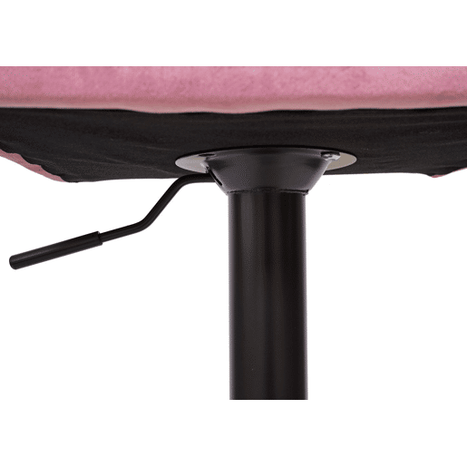 Conjunto de 2 banquetas de bar com altura ajustável revestidas em veludo rosa com pés de metal preto 04_0000152