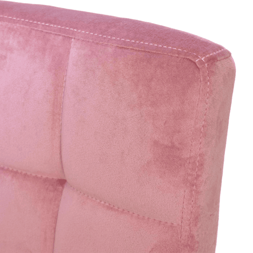 Conjunto de 2 banquetas de bar com altura ajustável revestidas em veludo rosa com pés de metal preto 04_0000152